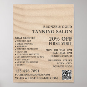 Sandy Beach, Tanning Salon Advertising Poster