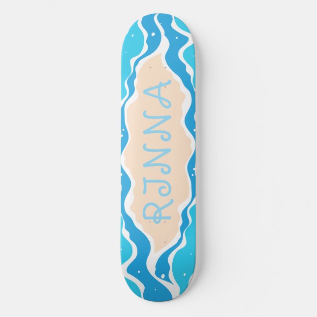 SANDY Beach Towel Mini Skateboard Bräda 18,5 Cm (Framsida)