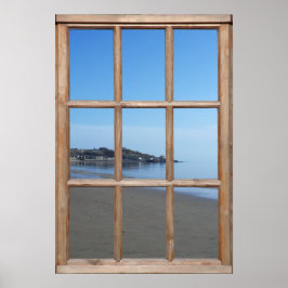 Sandy Beach View från Window Poster