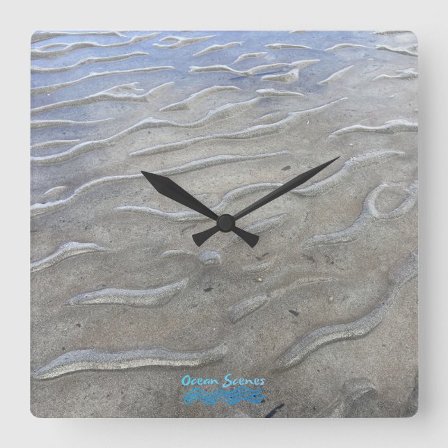 Sandy Beach Wall Clock Fyrkantig Klocka (Framsida)
