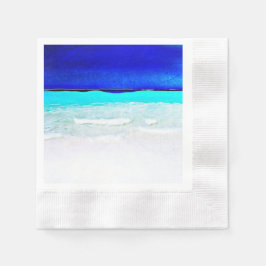Sandy Beach Watercolor Bröllop Napkins Pappersservett