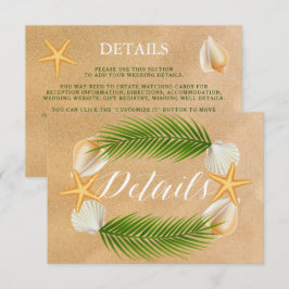 Sandy Beach Wedding Detail Tilläggskort