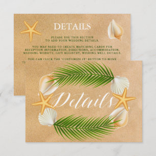 Sandy Beach Wedding Detail Tilläggskort