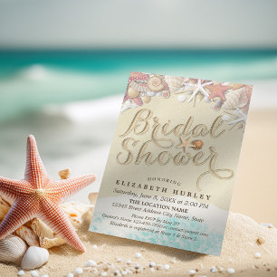Sandy Beach Wedding Möhippa Starfish Inbjudningar