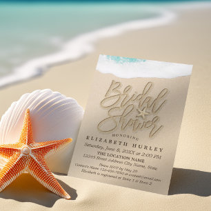 Sandy Beach Wedding Möhippa Starfish Inbjudningar