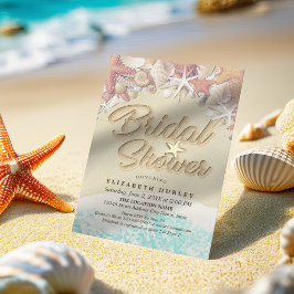 Sandy Beach Wedding Möhippa Starfish Inbjudningar