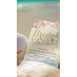Sandy Beach Wedding Möhippa Starfish Inbjudningar