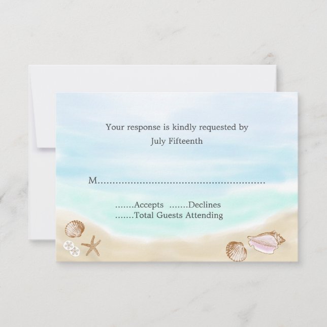 Sandy Beach Wedding OSA kort (Framsida)