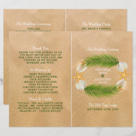Sandy Beach Wedding Program för tropisk andedräkt