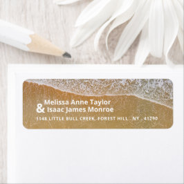Sandy Beach Wedding Returadress Etikett