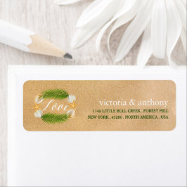 Sandy Beach Wedding Returadress Etikett