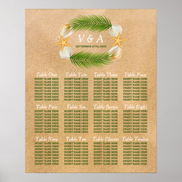 Sandy Beach Wedding Sittdiagram för tropisk andedr Poster
