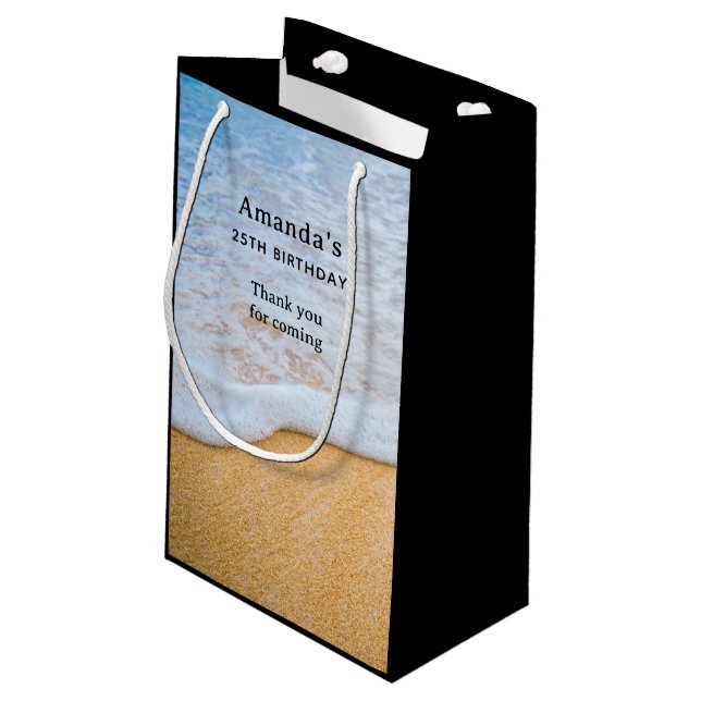 Sandy Beach with Foamy Surfa - Birthday Tack (Baksidan Vinklad)