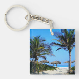 Sandy Beach with Handflatan Träd and An Ocean View