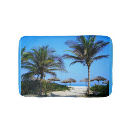 Sandy Beach with Handflatan Träd and An Ocean View Badrumsmatta