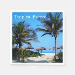 Sandy Beach with Handflatan Träd and An Ocean View Pappersservett