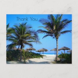 Sandy Beach with Handflatan Träd and An Ocean View Vykort