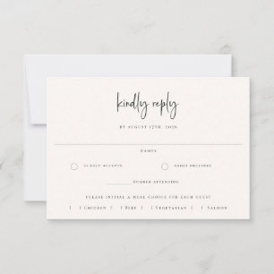 Sandy Beige Beach Wedding Meal Choice OSA kort