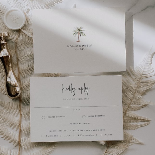 Sandy Beige Beach Wedding Meal Choice OSA Kort (Skapare uppladdad)