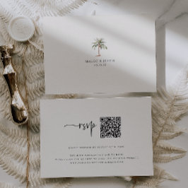 Sandy Beige Beach Wedding QR-kod OSA Kort