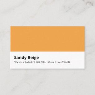 Sandy Beige   "Jordens värme" Gul Visitkort