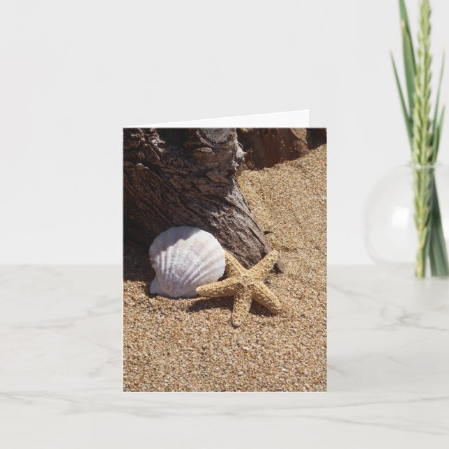 Sandy Brown Beach Treasures Foleting Card Kort (Framsida)