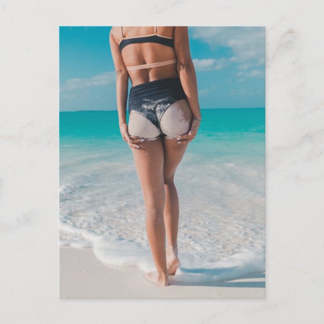 SANDY BUTT BEACH GIRL POSTCARDS VYKORT (Framsida)