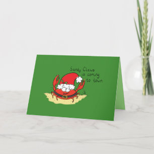 Sandy Claws Crab Santa julkort Kort