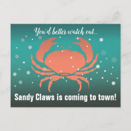Sandy Claws julkräfta turkos Helg Vykort