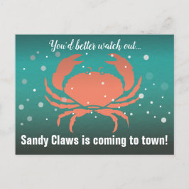 Sandy Claws julkräfta turkos Helg Vykort