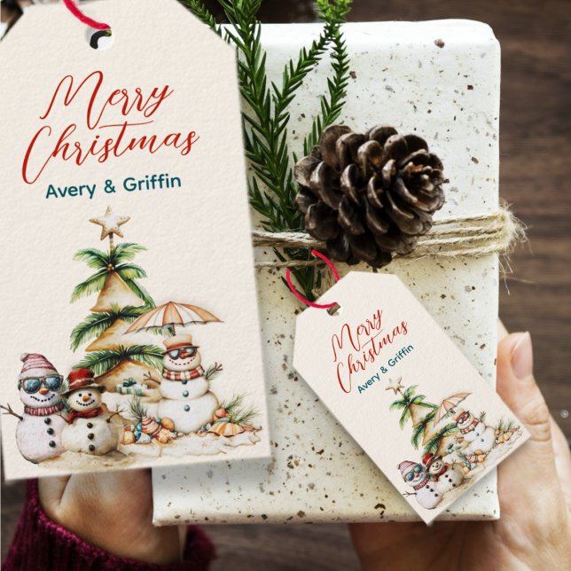 Sandy Julgran Snögubbe Gathering Presentetikett (Skapare uppladdad)