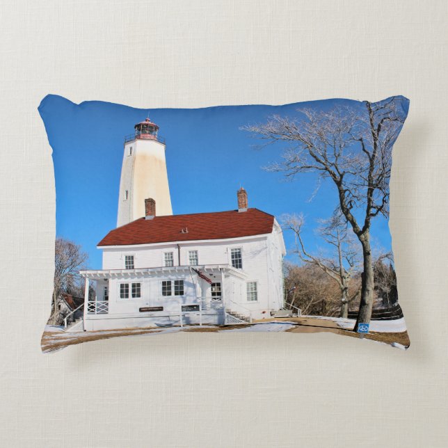 Sandy Krok fyr, New jersey accent Pillow Prydnadskudde (Framsidan)