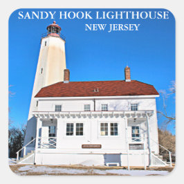 Sandy Krok fyr, New jersey Stickers Fyrkantigt Klistermärke