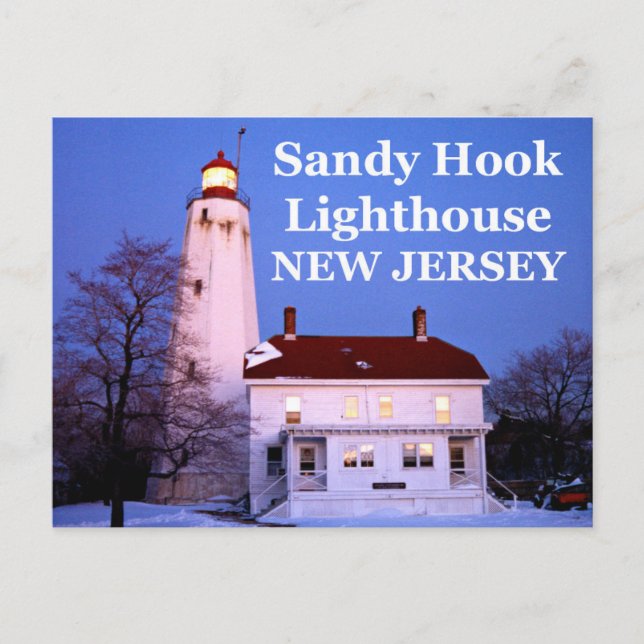 Sandy Krok fyr, New jersey vykort (Framsida)