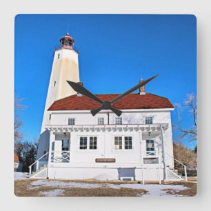 Sandy Krok fyr, New jersey Wall Clock Fyrkantig Klocka