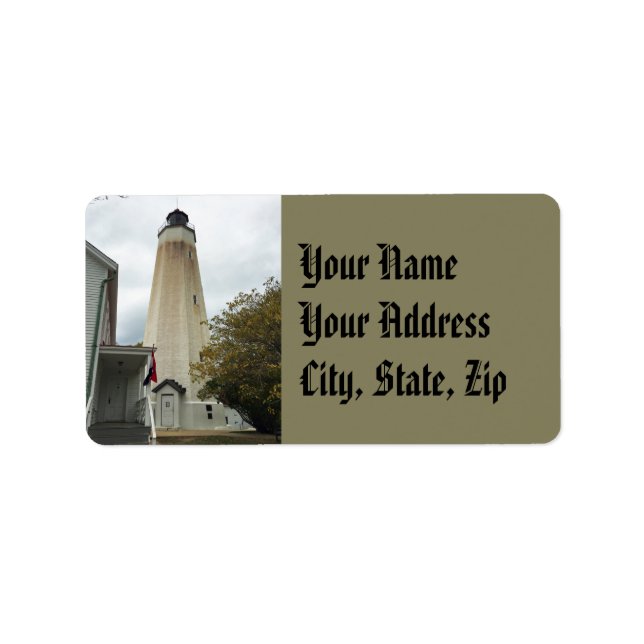 Sandy Krok Lighthouse Adressetikett (Framsidan)