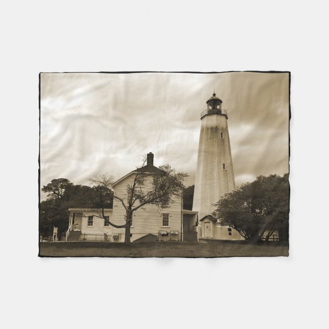 Sandy Krok Lighthouse Fleecefilt (Framsidan (Horisontell))