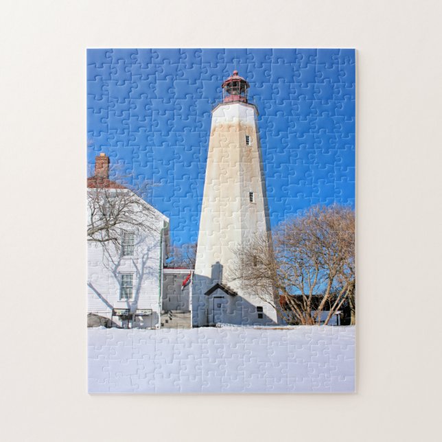Sandy Krok Lighthouse New jersey Jigszle Puzzle Pussel (Vertikal)