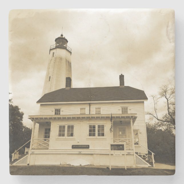 Sandy Krok Lighthouse Underlägg Sten (Framsidan)