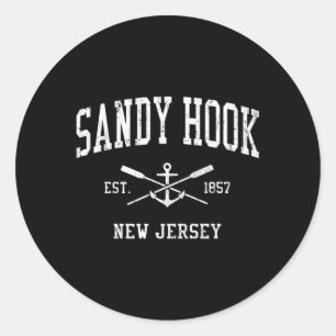 Sandy Krok Nj Crossed Oars Boat Anchor Sports Runt Klistermärke