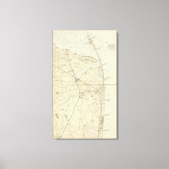 Sandy Krok till Shark River Kusten Chart Karta Canvastryck (Framsida)