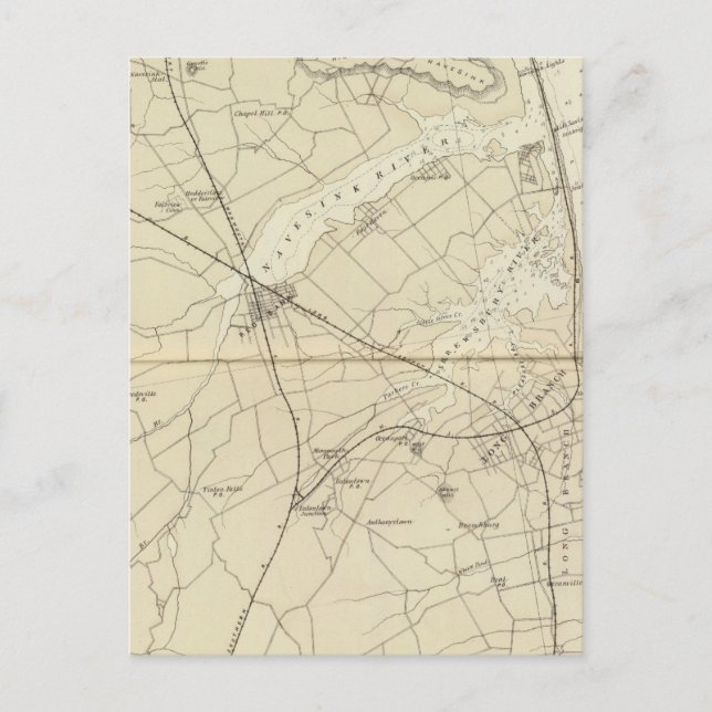 Sandy Krok till Shark River Kusten Chart Karta Vykort (Framsida)