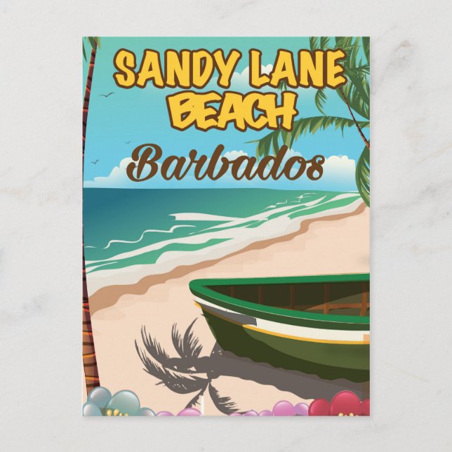 Sandy Lane Beach Barbados semester poster Vykort (Framsida)