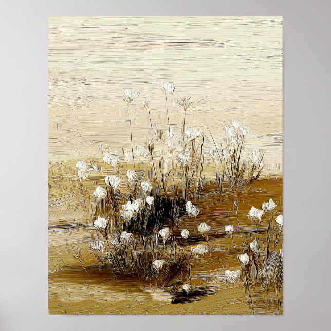 Sandy Meadow Wildflowers #3 – Varm botanisk konst Poster (Framsidan)