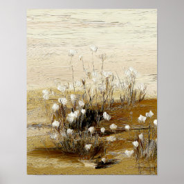 Sandy Meadow Wildflowers #3 – Warm Botanical Art Poster