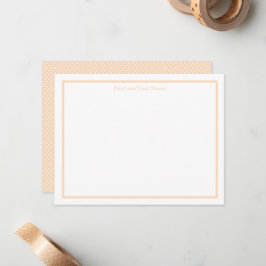 Sandy Pale Peach and White Polka Dot Note Cards Anteckningskort