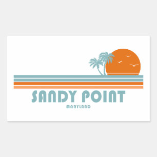 Sandy Point State Park Maryland Sol Handflatan Trä Rektangulärt Klistermärke
