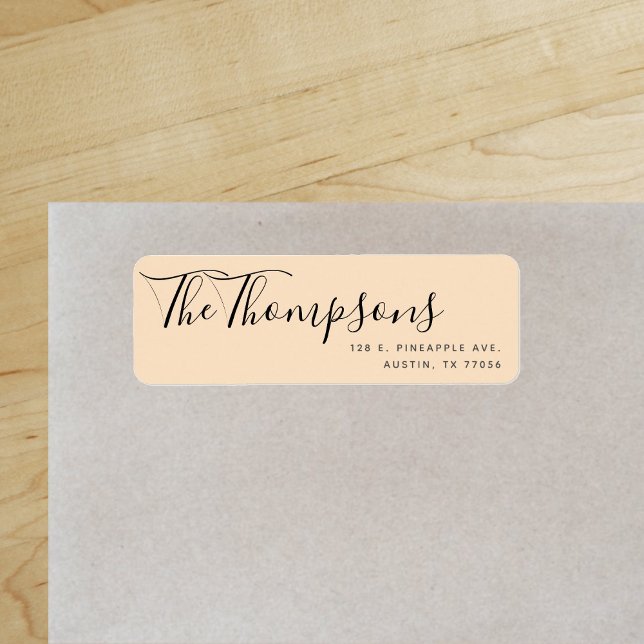 Sandy-Returadressen för efternamn för anpassningsb Returadress Etikett ("Everyday is abundantly beautiful." 
Sincerely Best Wishes from Lucky Design World)