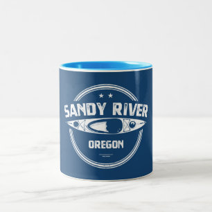 Sandy River Oregon Kayaking Två-Tonad Mugg