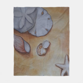 Sandy Seashells Fleecefilt
